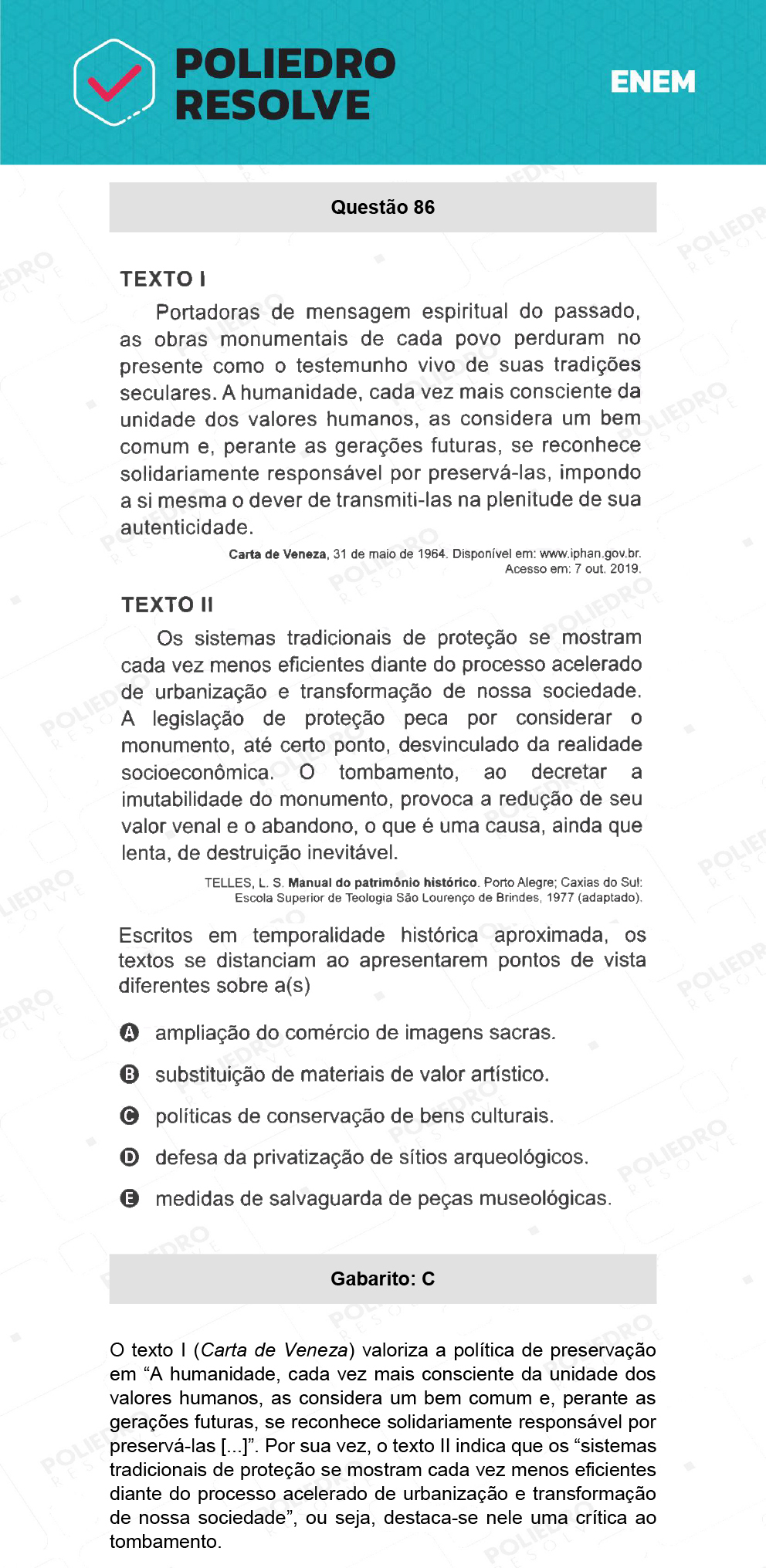 Questão 86 - 1º Dia - Prova Branca - ENEM 2021