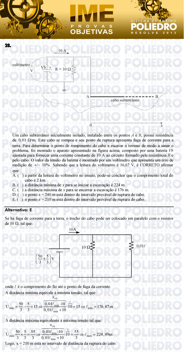 Questão 28 - Objetiva - IME 2013