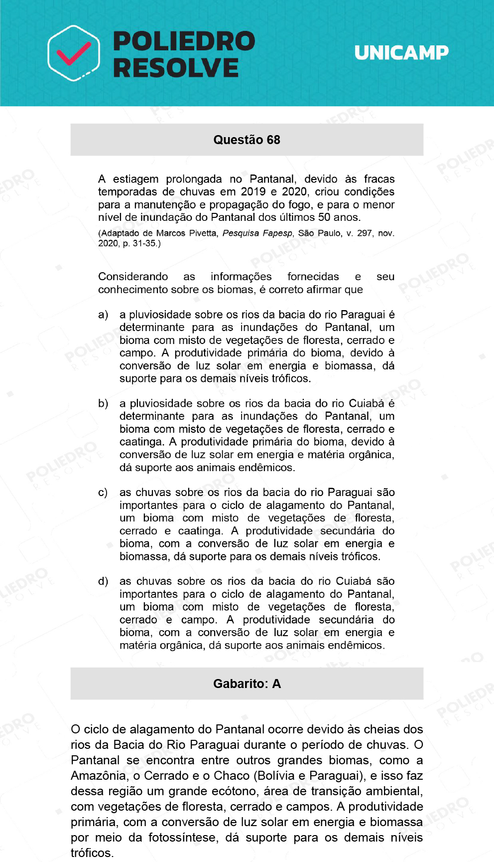 Questão 68 - 1ª Fase - 1º Dia - T e Y - UNICAMP 2022