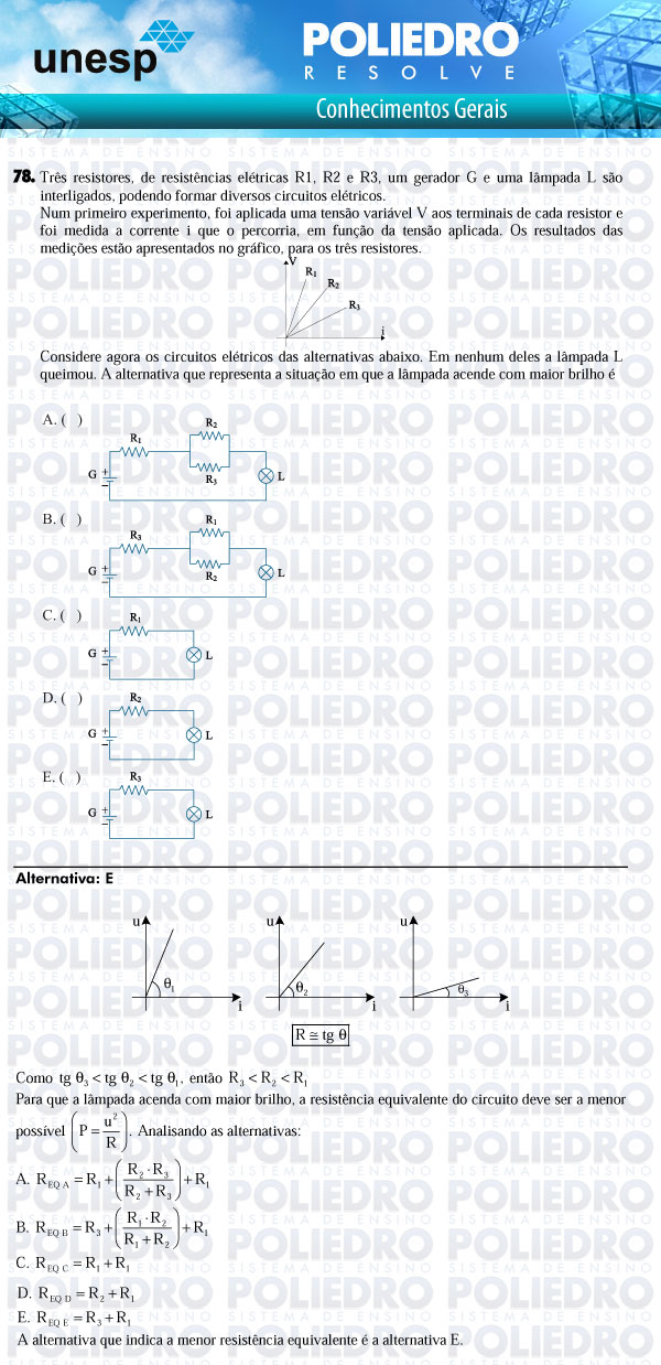 Questão 78 - 1ª Fase - UNESP 2011