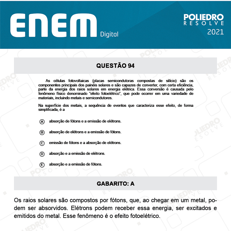 Questão 94 - 2º Dia - Prova Azul - ENEM DIGITAL 2020