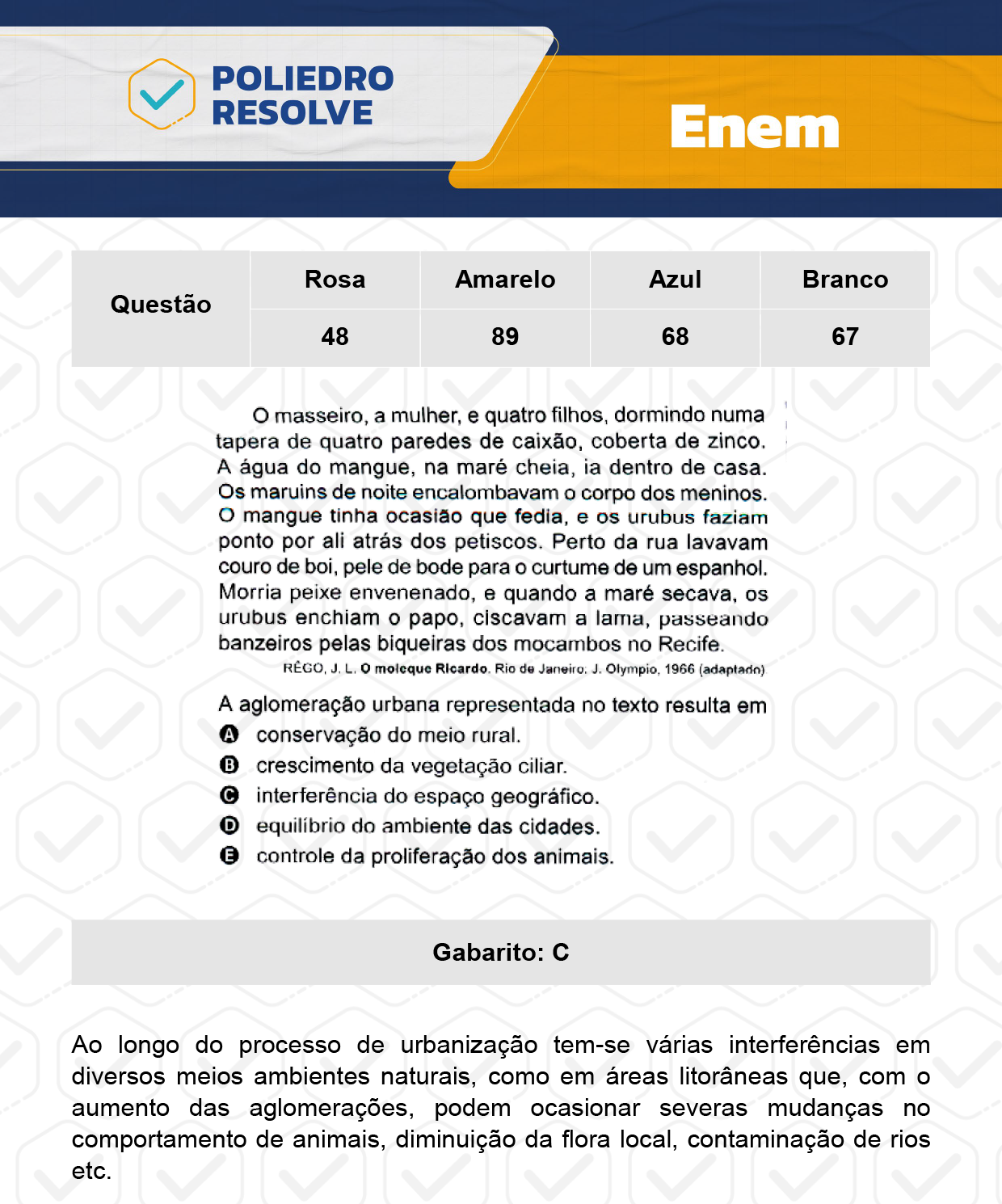 Questão 68 - Dia 1 - Prova Azul - Enem 2023