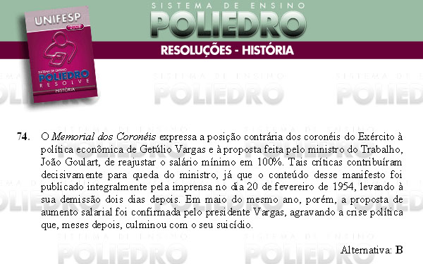 Questão 74 - Conhecimentos Gerais - UNIFESP 2008