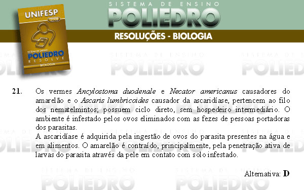 Questão 21 - Conhecimentos Gerais - UNIFESP 2008