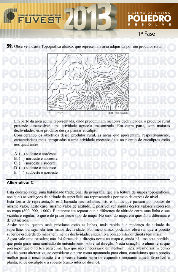Questão 59 - 1ª Fase - FUVEST 2013