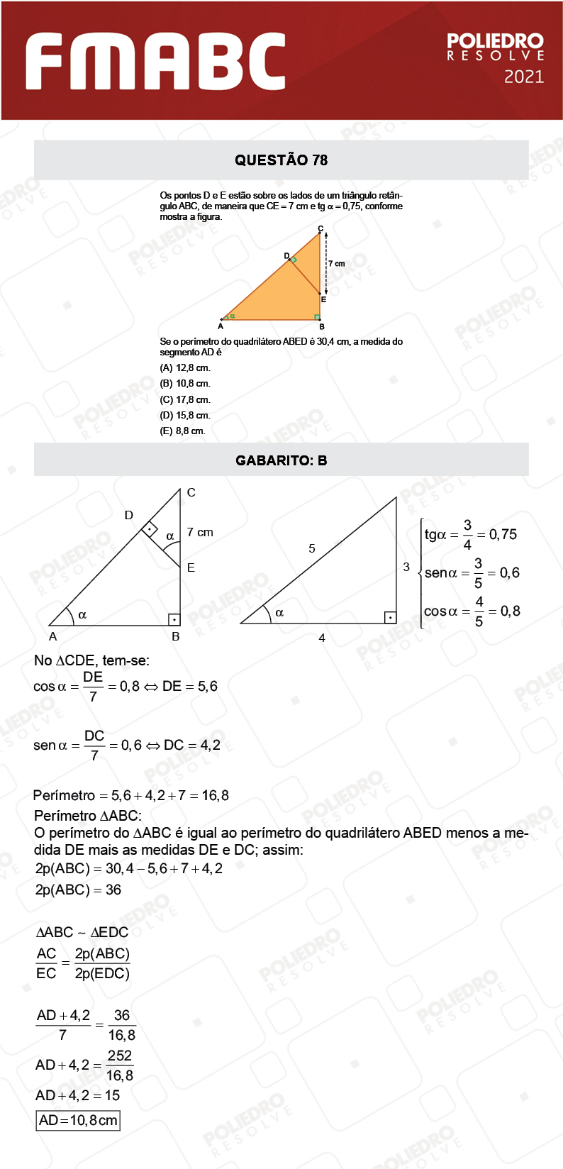 Questão 78 - Fase única - FMABC 2021