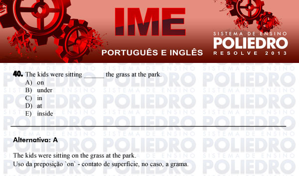 Questão 40 - Português e Inglês - IME 2013