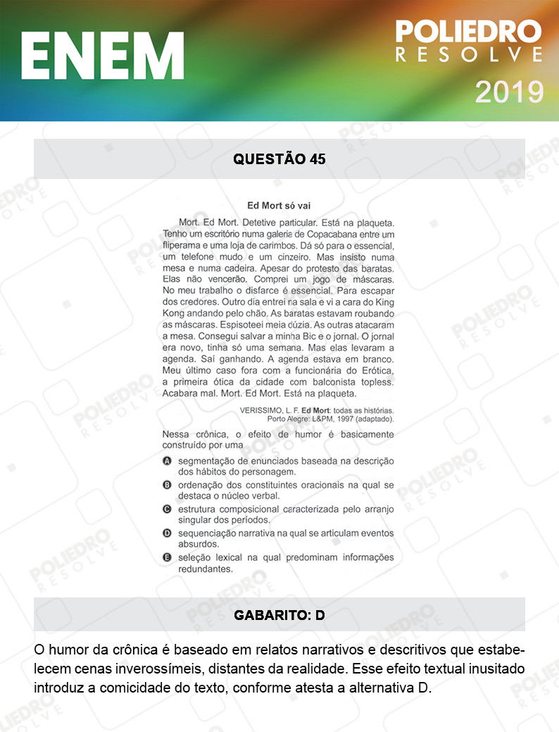 Questão 45 - 1º DIA - PROVA AMARELA - ENEM 2019