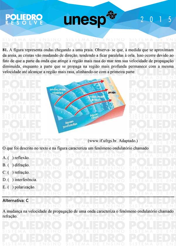 Questão 81 - 1ª Fase - UNESP 2015