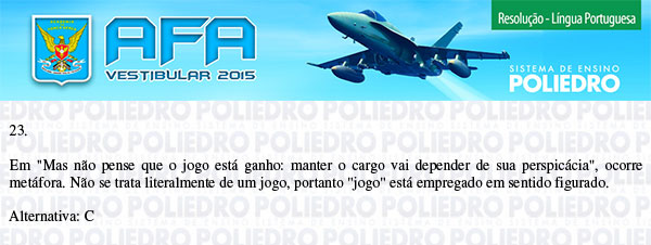 Questão 23 - Prova Modelo B - AFA 2015