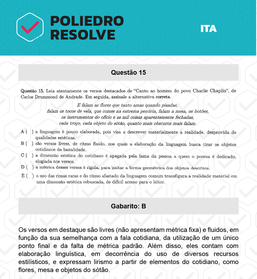 Questão 15 - 1ª Fase - ITA 2023