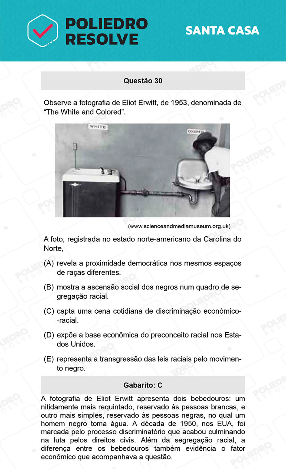 Questão 30 - 1º Dia - SANTA CASA 2022