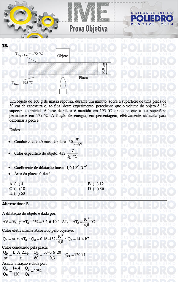 Questão 28 - Objetiva - IME 2014