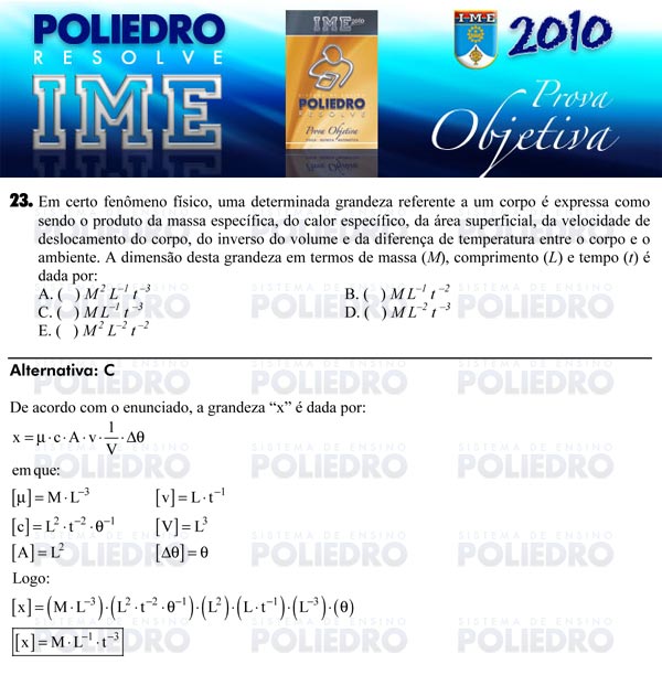 Questão 23 - Objetiva - IME 2010