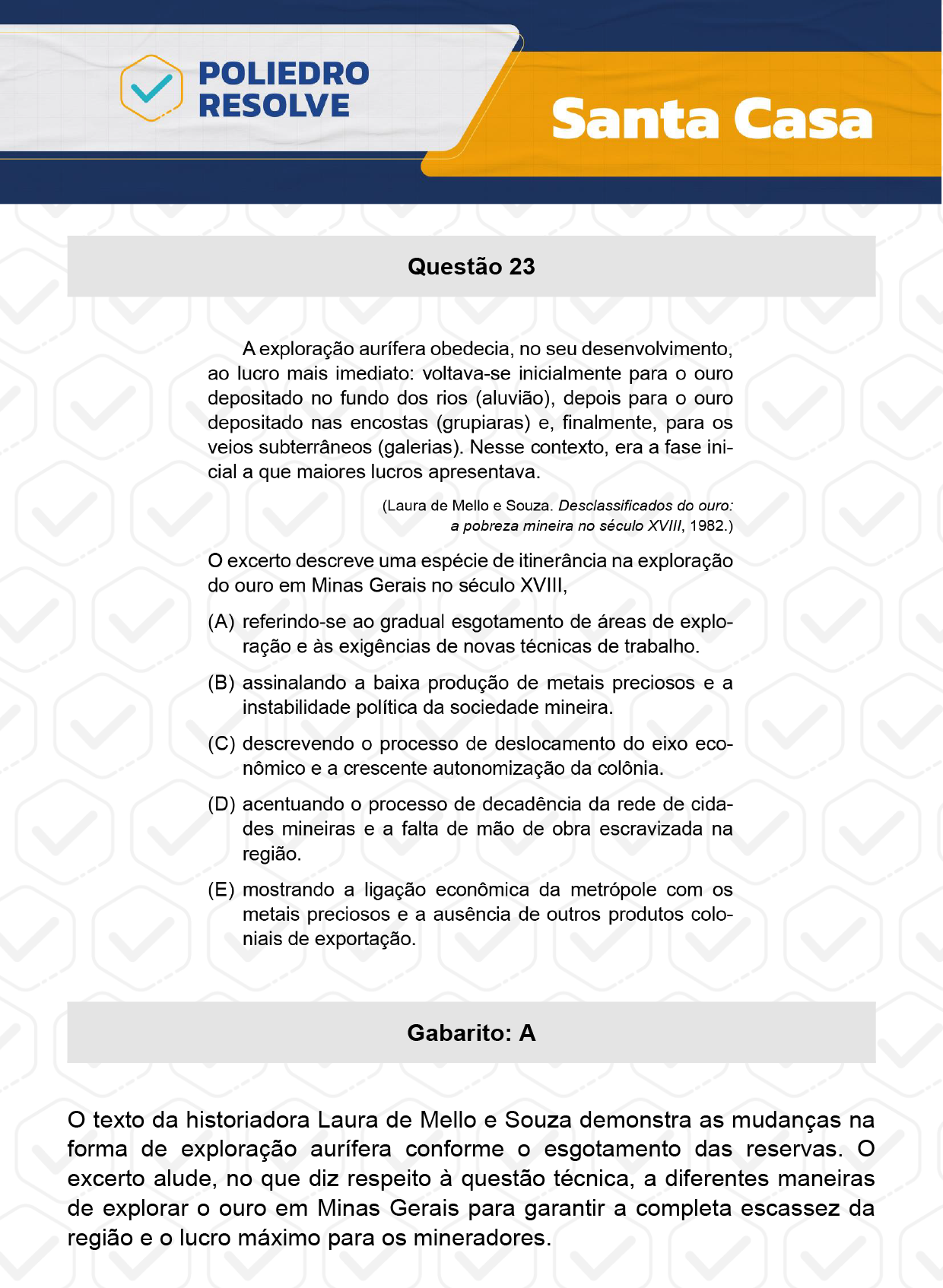 Questão 23 - 1º Dia - SANTA CASA 2024