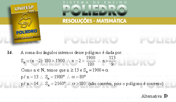 Questão 14 - Conhecimentos Gerais - UNIFESP 2008