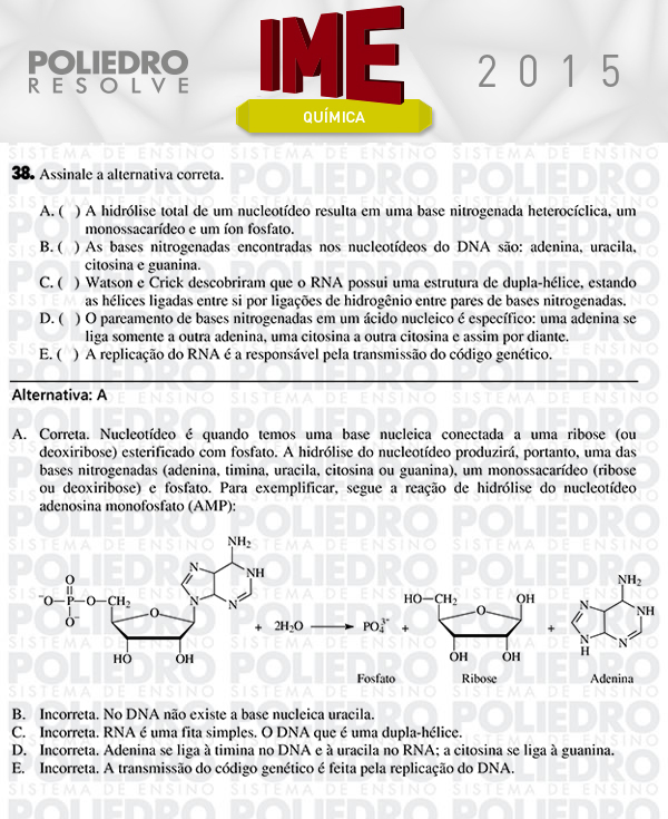 Questão 38 - Objetiva - IME 2015