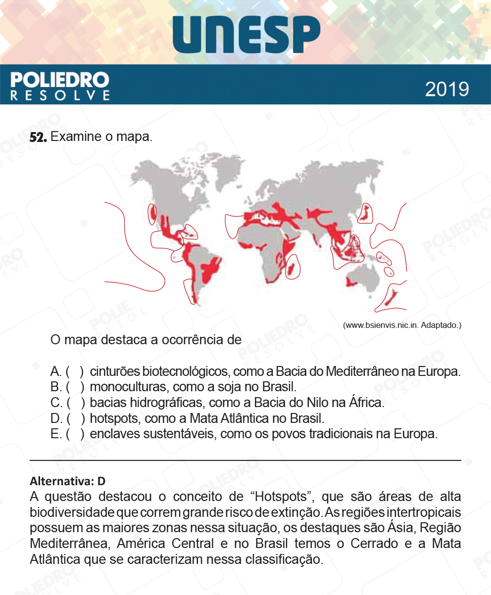 Questão 52 - 1ª Fase - UNESP 2019