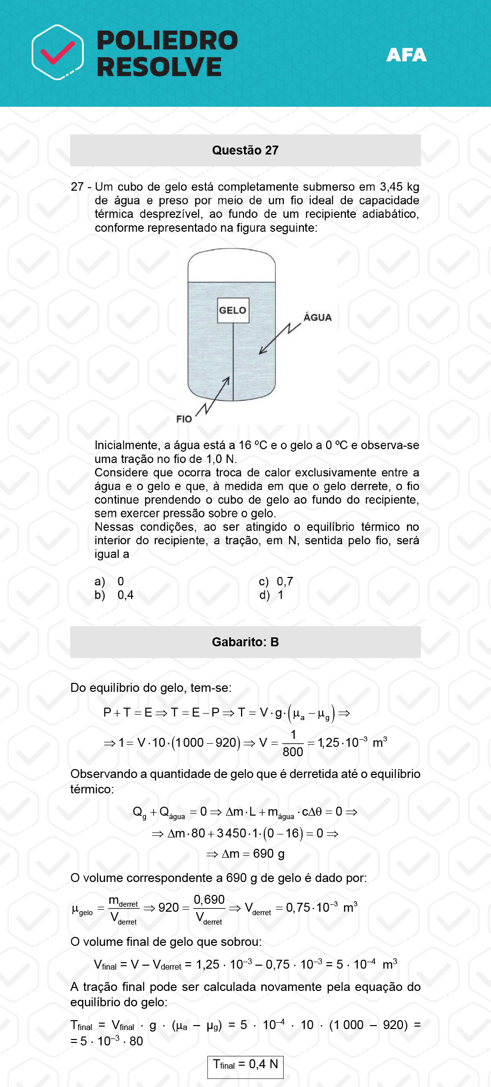 Questão 27 - Prova Modelo A - AFA 2023