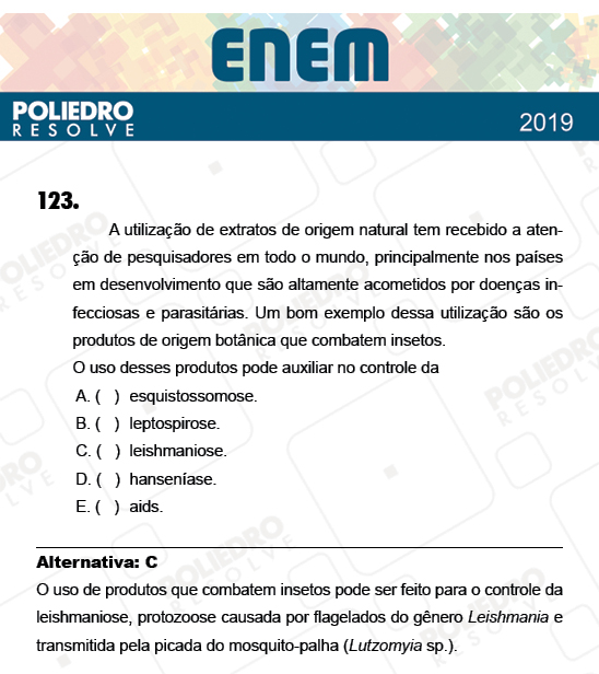 Questão 123 - 2º Dia - Prova AMARELA - ENEM 2018