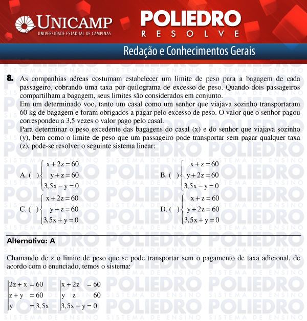 Questão 8 - 1ª Fase - UNICAMP 2012