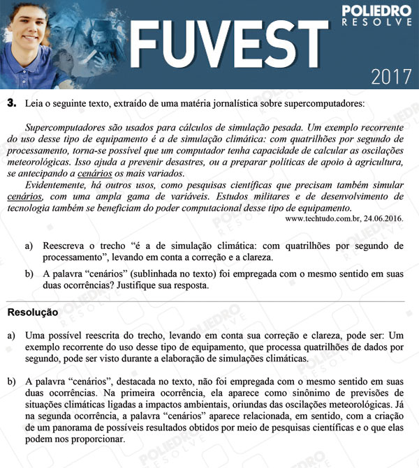 Dissertação 3 - 2ª Fase - 1º Dia - FUVEST 2017