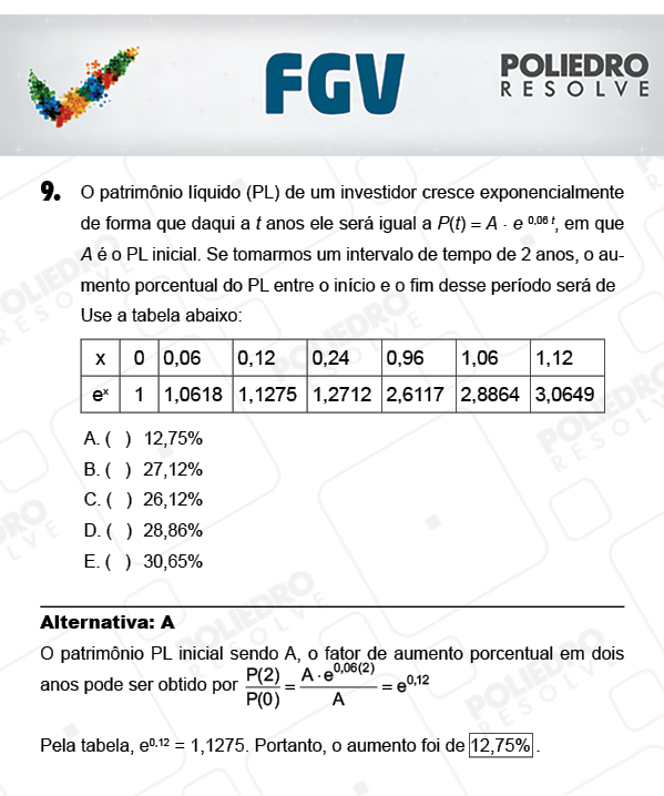 Questão 9 - Objetivas - FGV 2018