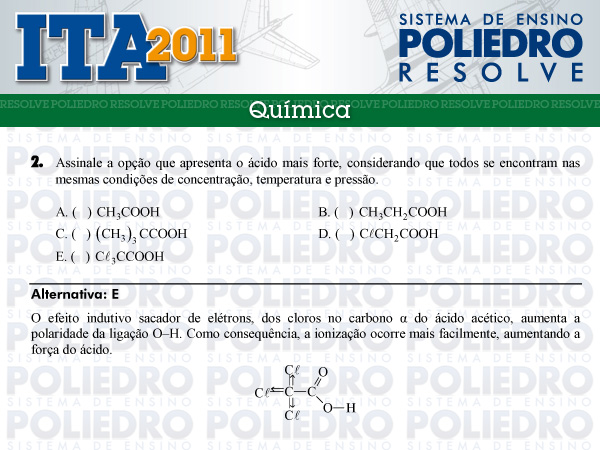 Questão 2 - Química - ITA 2011