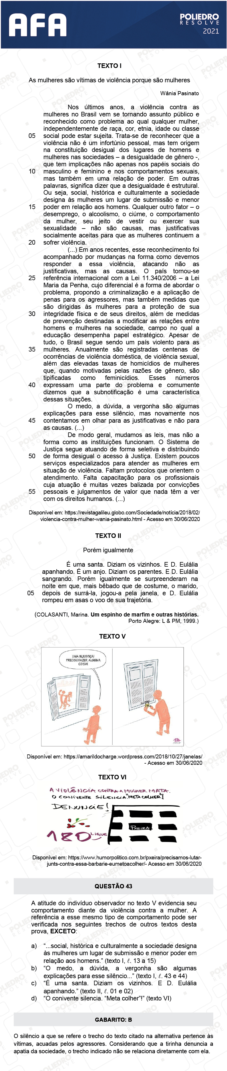 Questão 43 - Prova Modelo A - AFA 2021