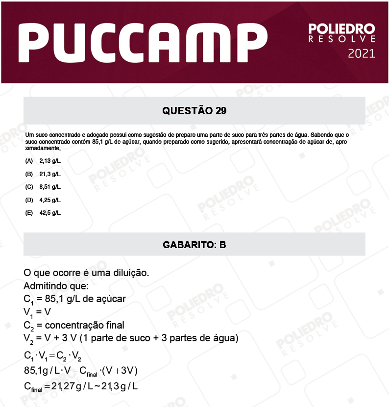 Questão 29 - Direito - PUC-Campinas 2021