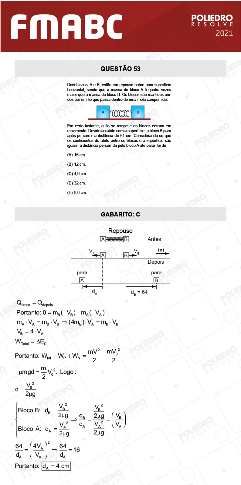 Questão 53 - Fase única - FMABC 2021