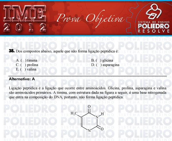 Questão 38 - Objetiva - IME 2012