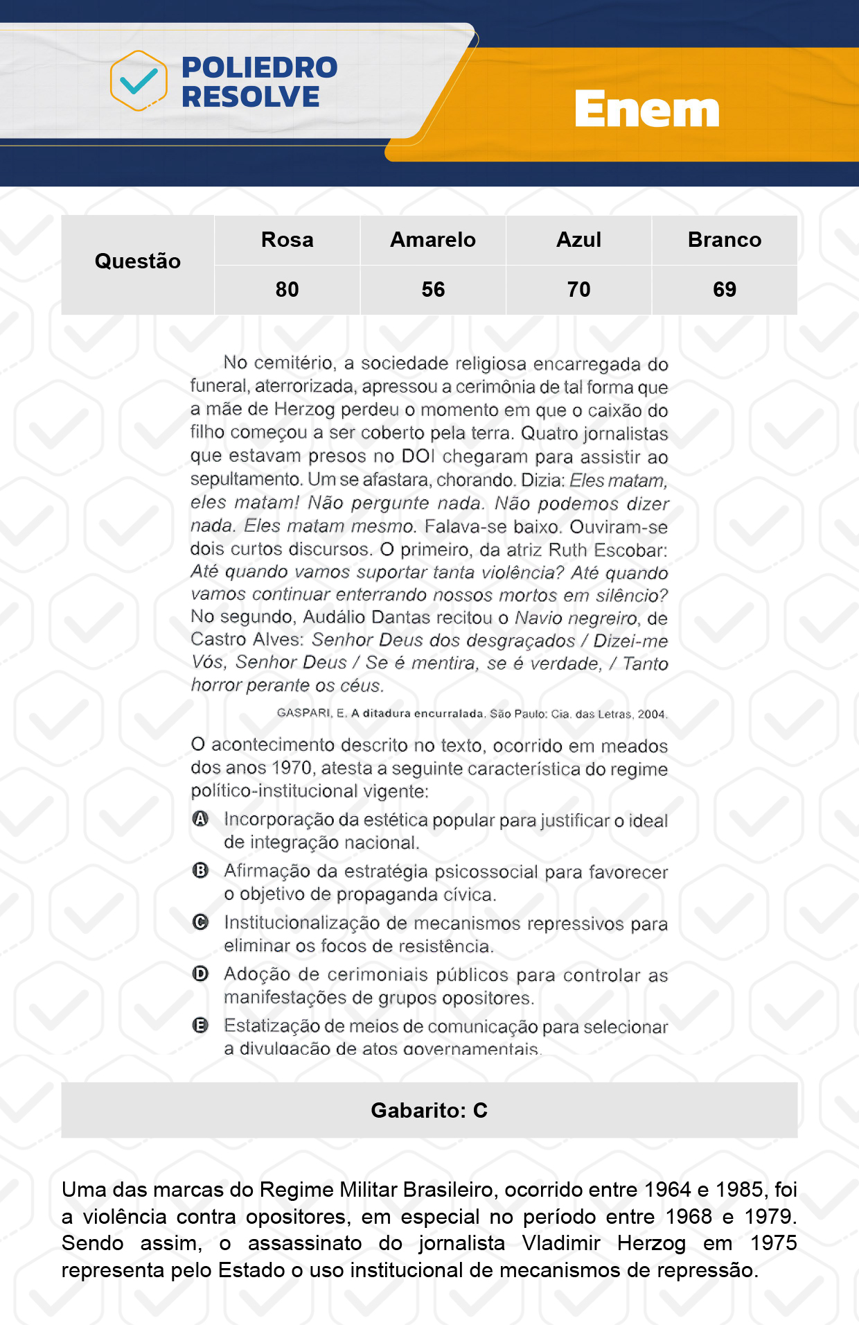 Questão 69 - Dia 1 - Prova Branca - Enem 2023