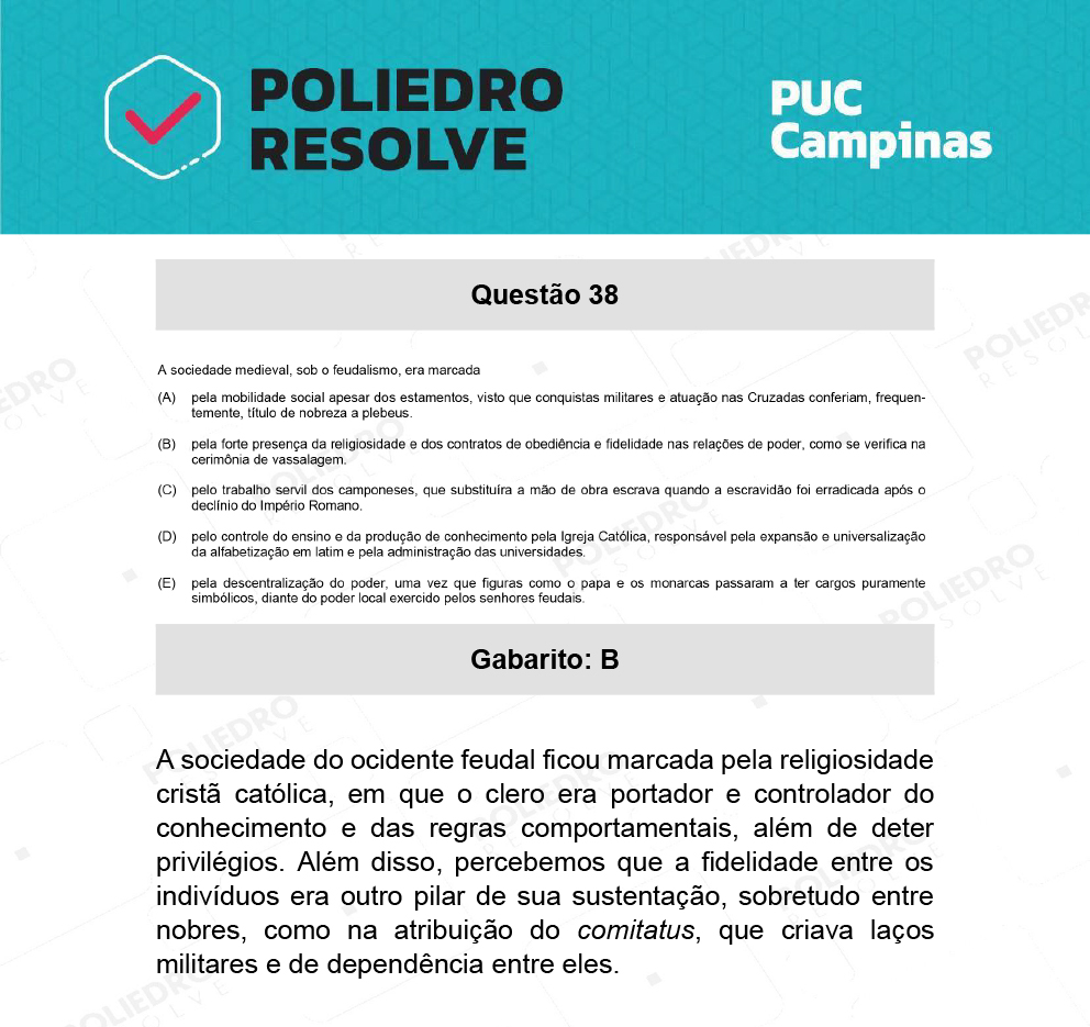 Questão 38 - Direito - PUC-Campinas 2022