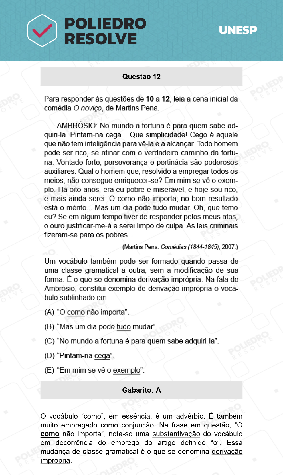 Questão 12 - 1ª Fase - Biológicas - UNESP 2022