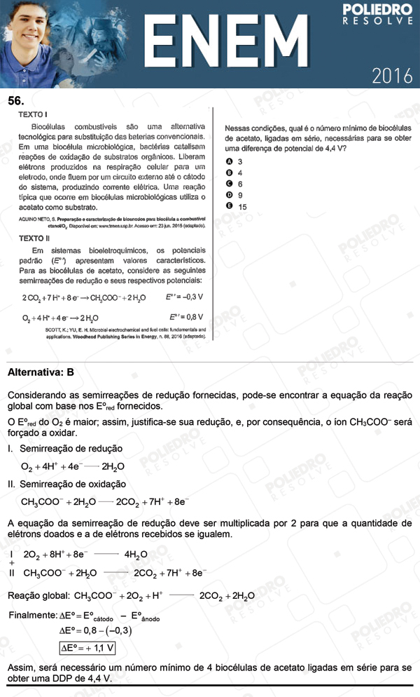 Questão 56 - 1º Dia (PROVA ROSA) - ENEM 2016