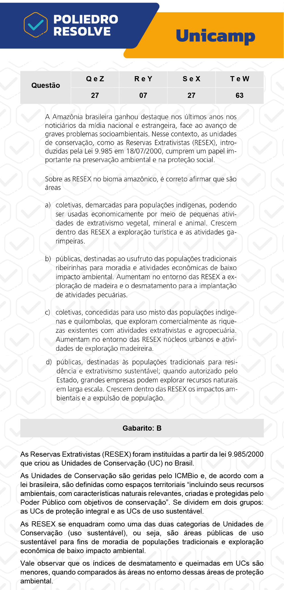 Questão 27 - 1ª Fase - 1º Dia - Q e Z - UNICAMP 2023