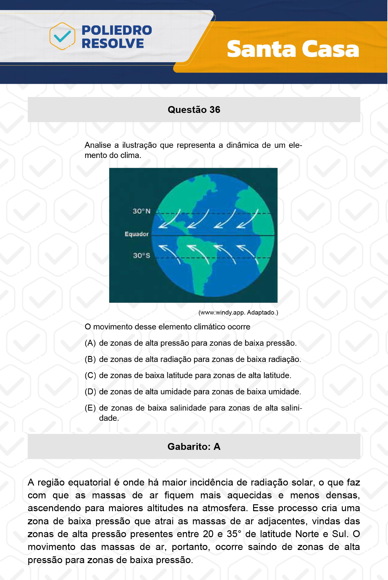 Questão 36 - 1º Dia - SANTA CASA 2024