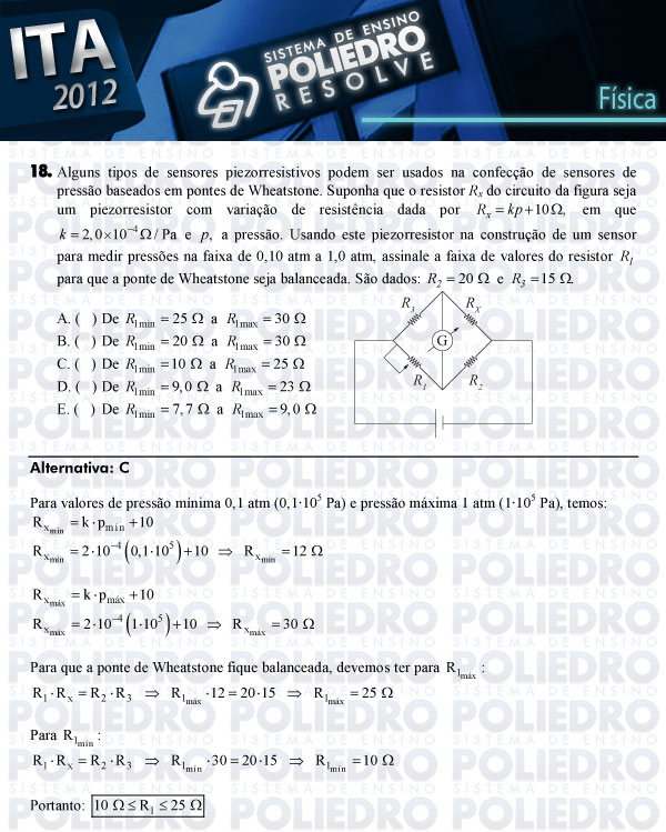 Questão 18 - Física - ITA 2012