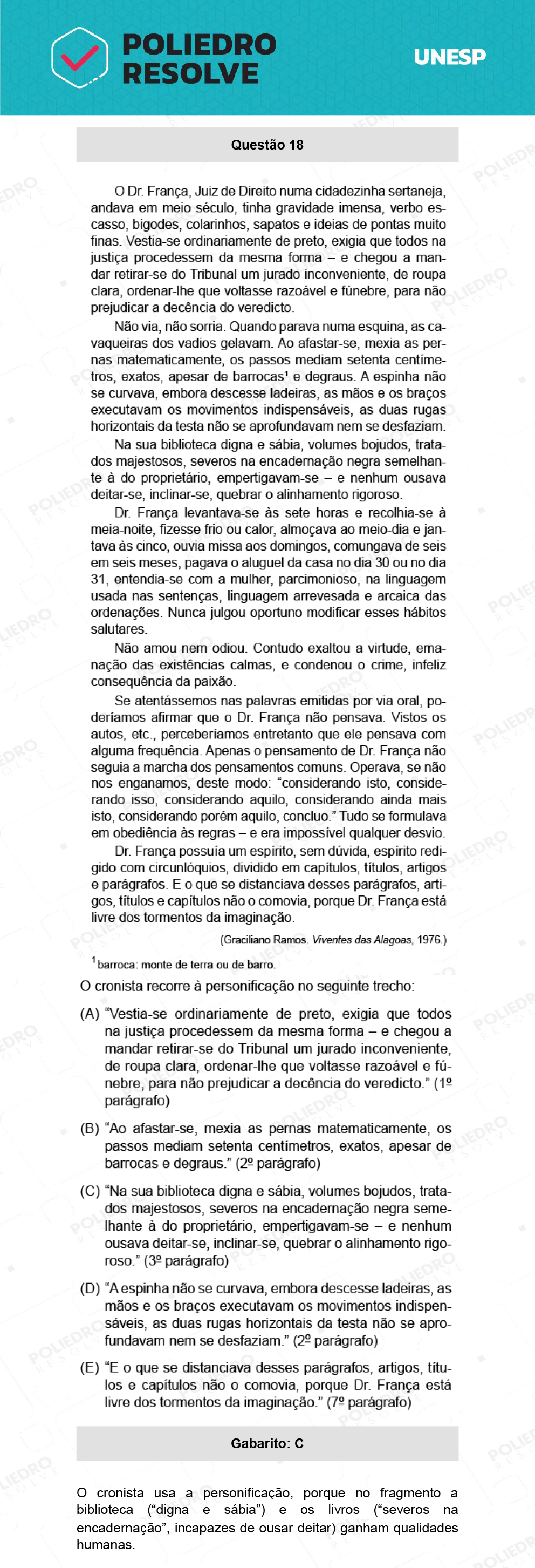 Questão 18 - 1ª Fase - Ext / Hum - UNESP 2022