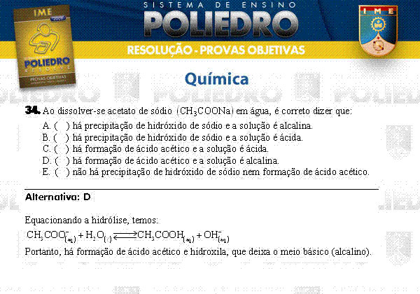 Questão 34 - Objetivas - IME 2008