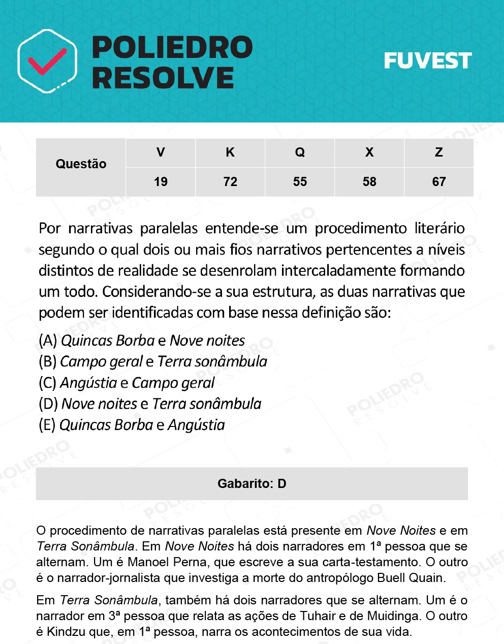 Questão 55 - 1ª Fase - Prova Q - 12/12/21 - FUVEST 2022