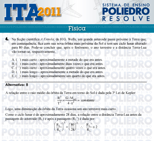 Questão 4 - Física - ITA 2011