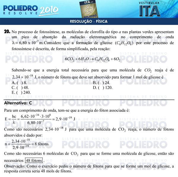 Questão 20 - Física - ITA 2010