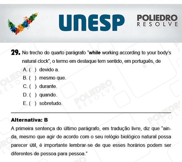 Questão 29 - 1ª Fase - PROVA 4 - UNESP 2018