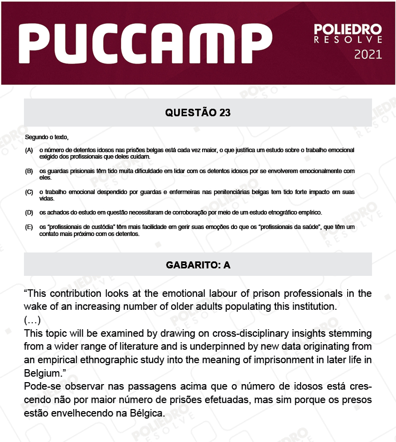 Questão 23 - Direito - PUC-Campinas 2021