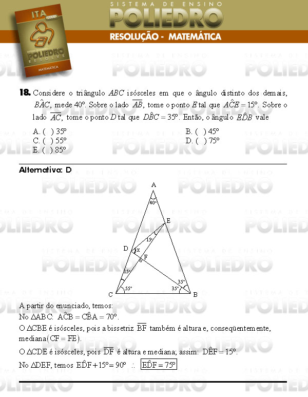 Questão 18 - Matemática - ITA 2008