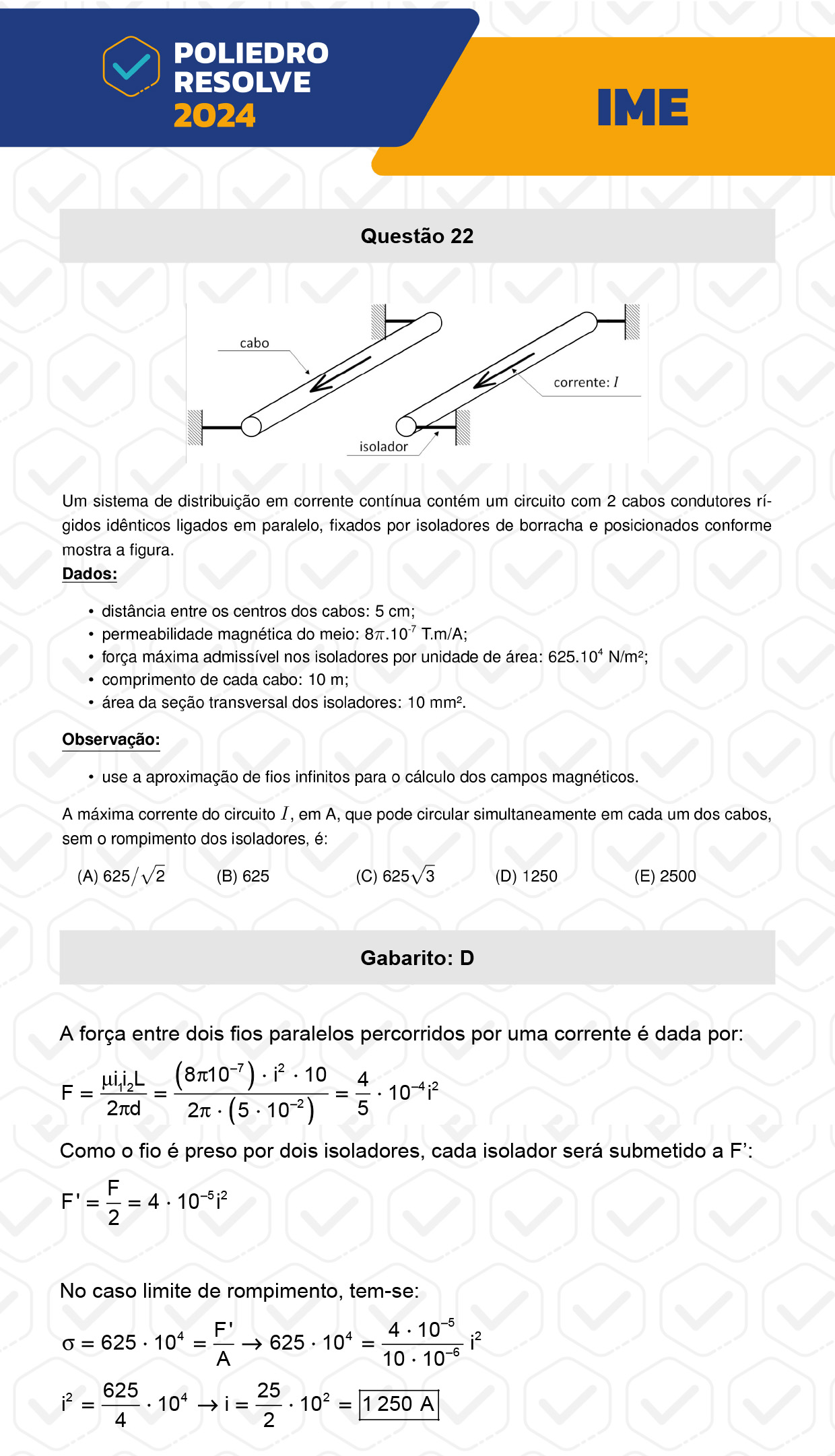 Questão 22 - 1ª Fase - IME 2024