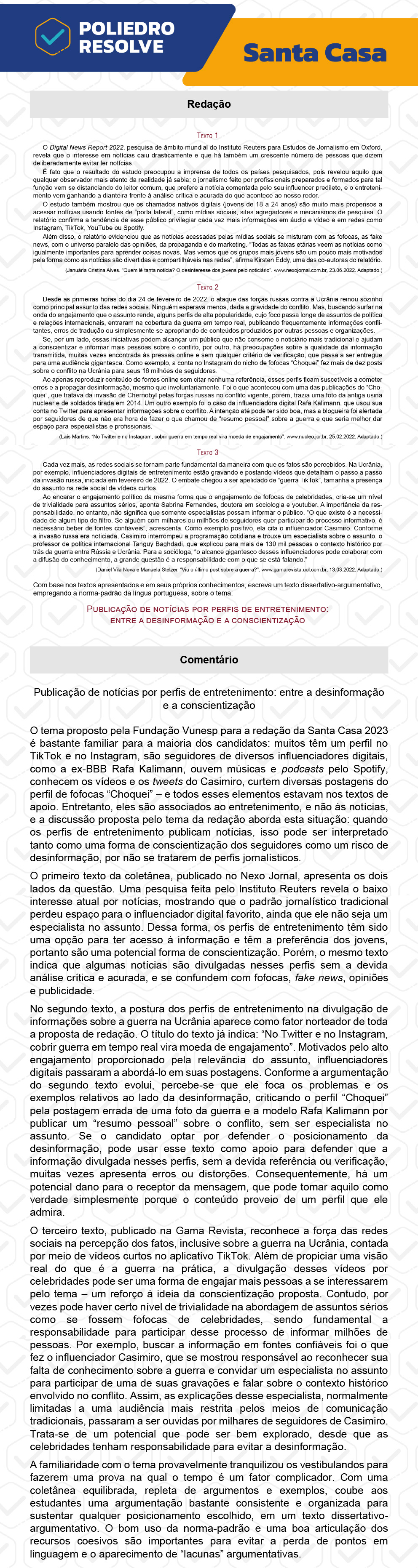 Redação - 2º Dia - SANTA CASA 2023