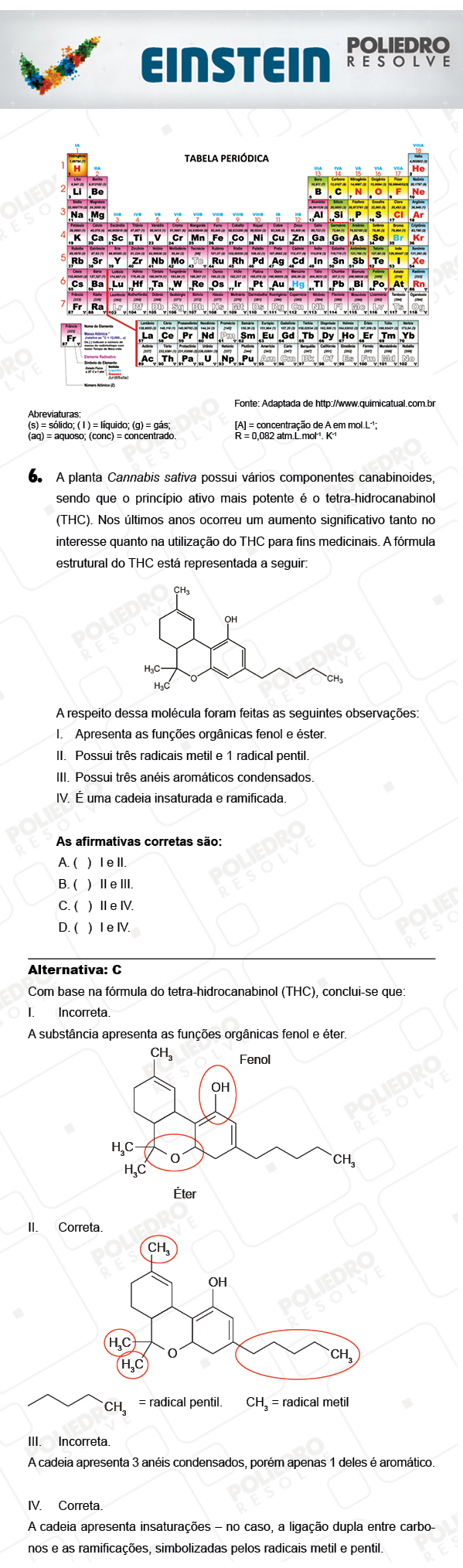Questão 6 - 1ª FASE - EINSTEIN 2018